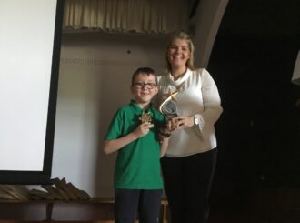 Mrs McConway presenting KS1 Friendship Award