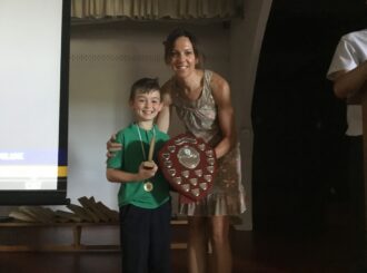 Mrs Gormley presenting Endeavour Award
