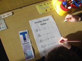 P5 Writing their own words for being internet SMART