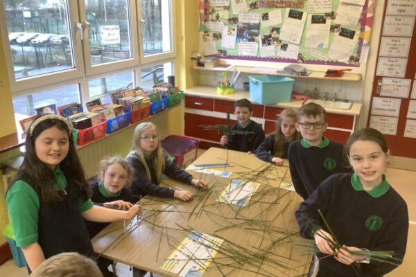 Primary 5 Make St. Brigid's Crosses