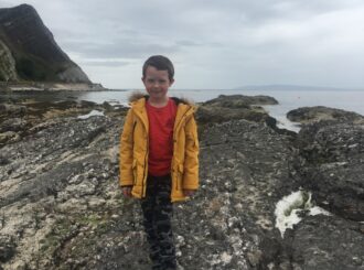 Exploring rock pools on the Antrim coast